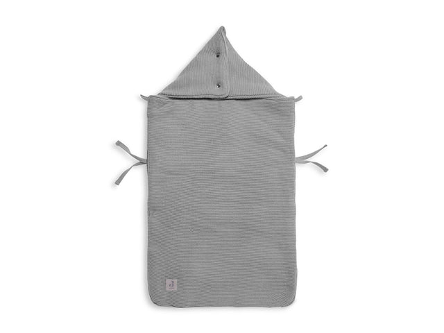 Jollein šiltas vokelis autokėdutei 0+ ir vežimėliui Basic Knit Stone Grey