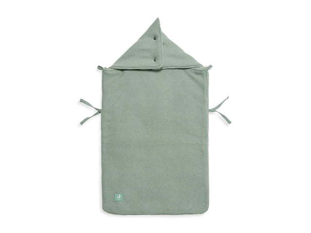 Jollein šiltas vokelis autokėdutei 0+ ir vežimėliui Basic Knit Forest Green