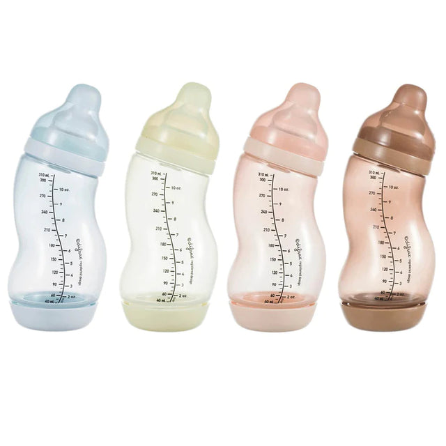 Difrax S-bottle Wide antikolikinis buteliukas su silikoniniu žinduku, 310 ml