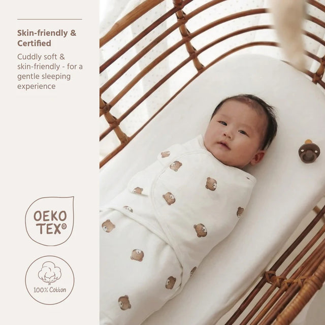 Meyco Baby kūdikio vystymo miegmaišis 0–3 mėn., Bear Multicolour – TOG 1.0