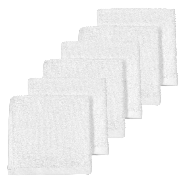 Meyco Baby frotinės šluostės-rankšluostukai kūdikiui White/White, 30×30 cm, 6 vnt.