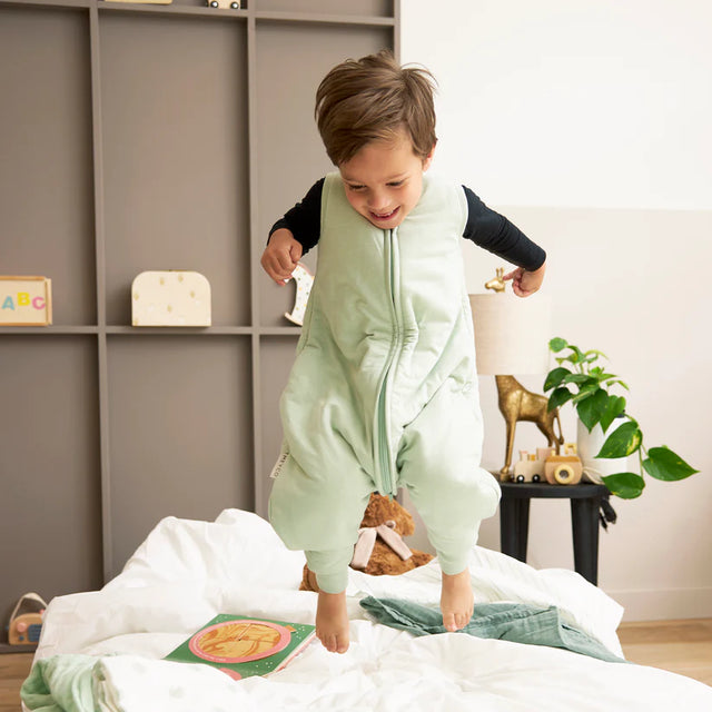 Meyco Baby kūdikio miegmaišis su kojytėmis Slub Soft Green – TOG 2.0
