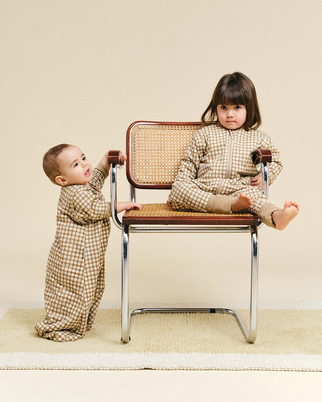 Molis&Co kūdikio miegmaišis su nusegamomis rankovėmis TOG 1 Brown Checks