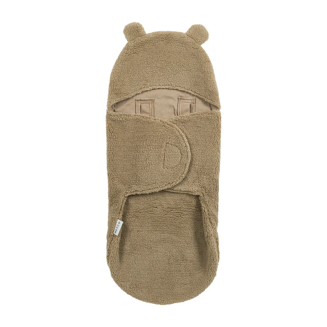 Meyco Baby Teddy automobilinės kėdutės vokelis kūdikiui Bear Warm Brown