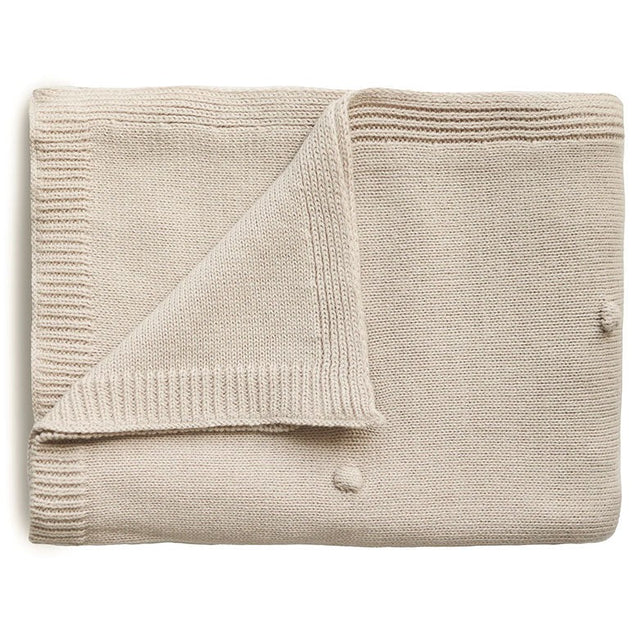 Mushie trikotāžas sega Textured Dots Baby Blanket (off White Melange)