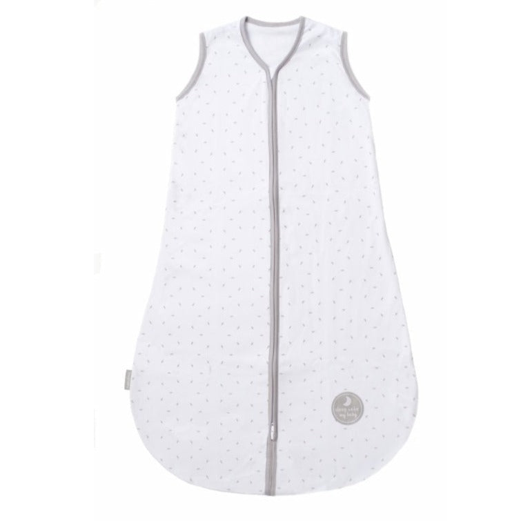 Natulino SuperLite vienslāņains bērnu guļammaiss (balti pelēks ar mazām lapām / silti pelēka krāsa)