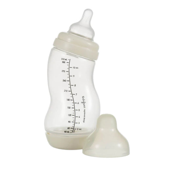 Difrax S-bottle Wide antikolikinis buteliukas su silikoniniu žinduku, 310 ml