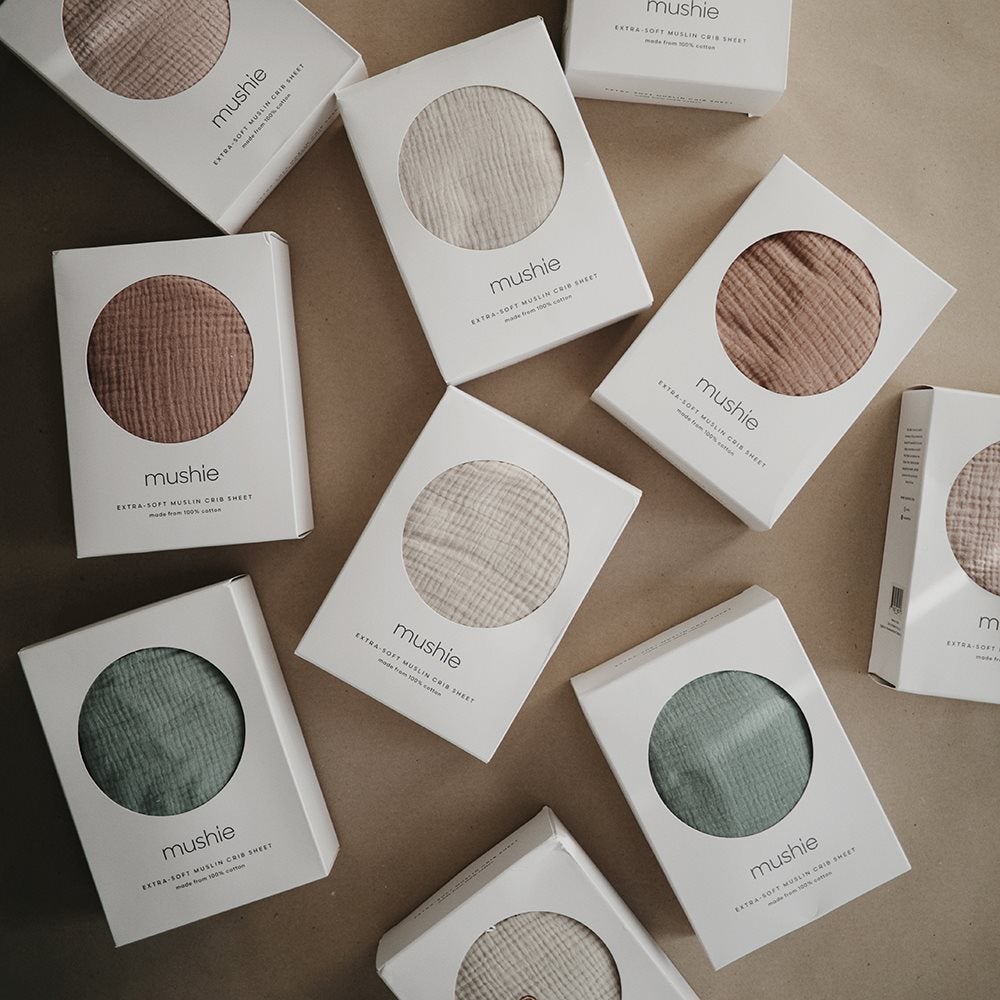 Mushie organiskās kokvilnas muslīna palags Roman Green