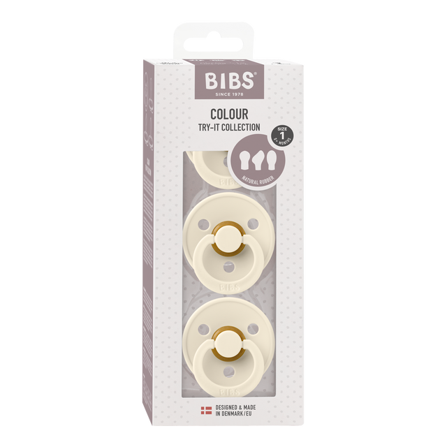 BIBS knupīšu komplekts Color Try-it 3 gab. Ziloņkauls