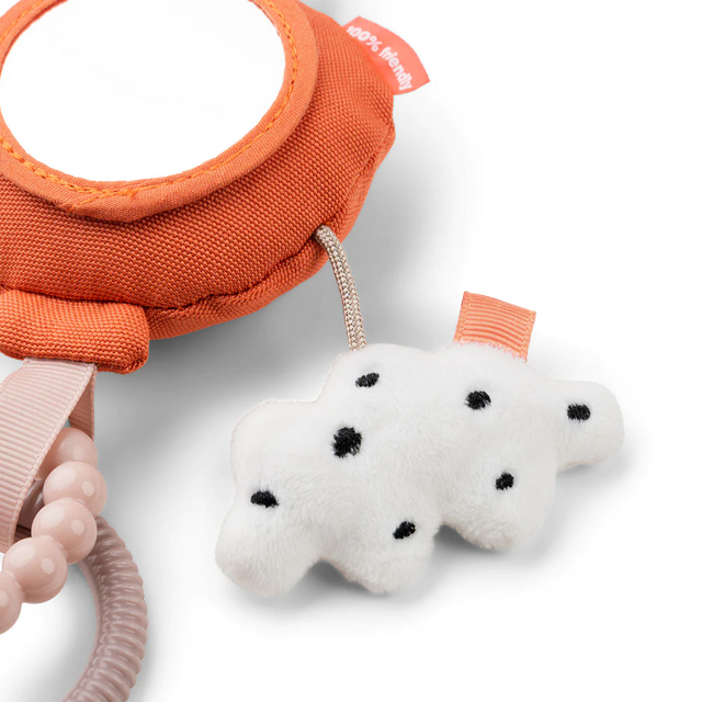 Brieža pakarināmā aktivitāšu rotaļlieta ar spoguli Happy clouds Papaya