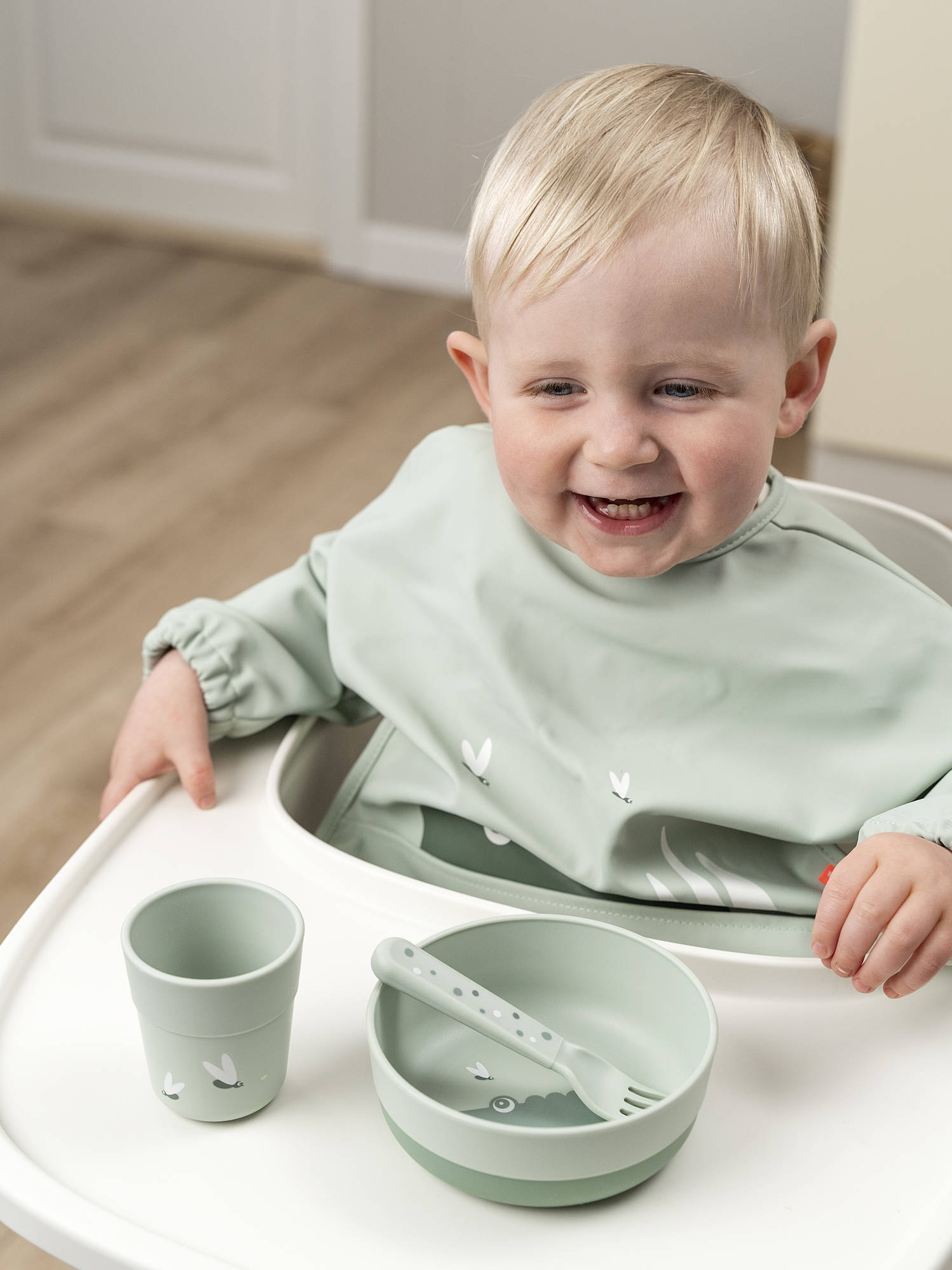 Deer neslīdošā bļoda Foodie Croco Green