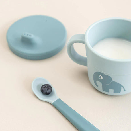 Done by Deer trīs vienā krūze - krūze ar snīpi un uzkodu trauku Elphee Blue