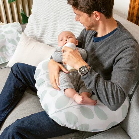 Doomoo Softy barošanas spilvens Leaves Aqua Green