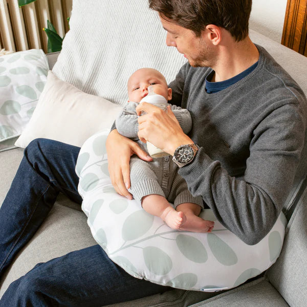 Doomoo Softy barošanas spilvens Leaves Aqua Green