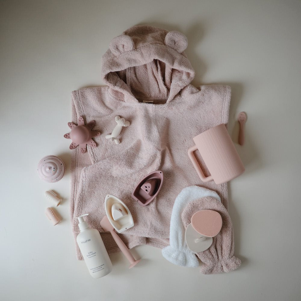 Deer pončo - GOTS Wally Powder dvielis ar kapuci