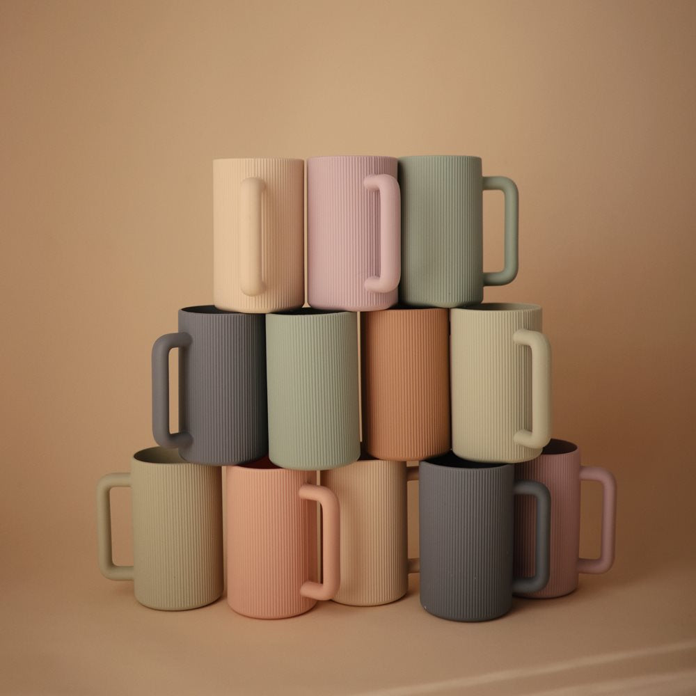 Mushie izglītojošo rotaļlietu krūzes tornis — retro krāsas (retro)