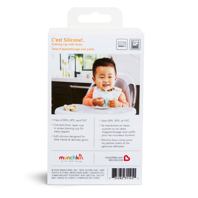 Munchkin silikona krūze ar salmiņu (piparmētra)