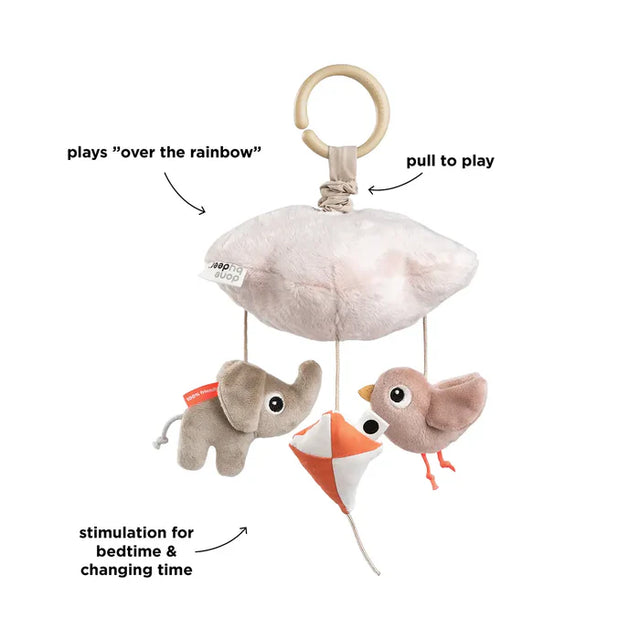 Deer muzikālais karuselis ar spoguli "Sleepy" (zils)