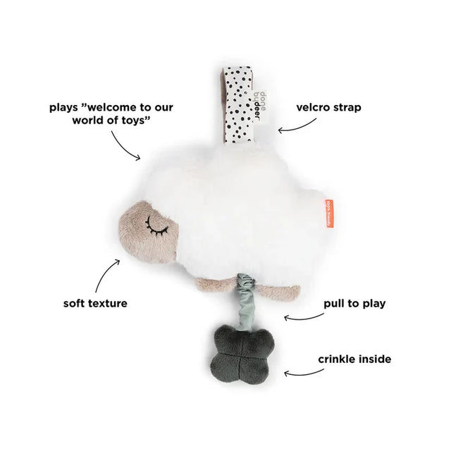 Deer muzikālais karuselis ar spoguli "Sleepy" (zils)