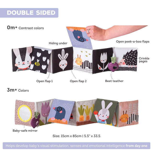 Taf Toys abpusēja mīksta grāmata mazuļiem "Pasaka"