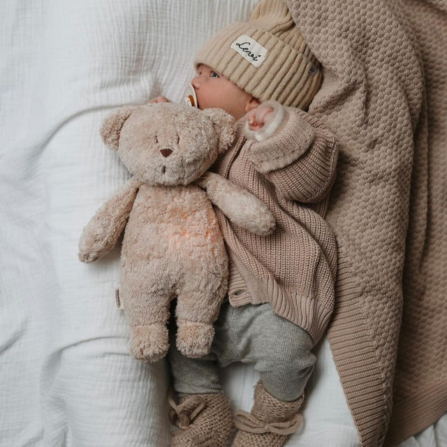 Moonie 2.0 organiskais lācīša miega spilvens - smiltis ar skaņas ierakstīšanas funkciju