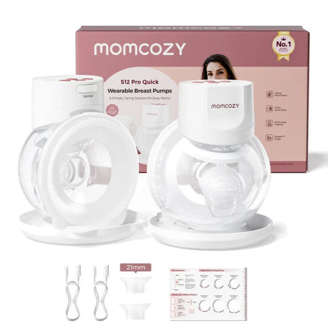Momcozy dvigubas nešiojamas belaidis pientraukis S12 Pro Quick, baltas