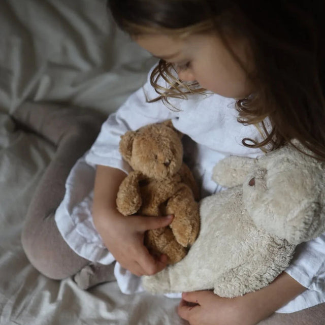 New Moonie 2.0 organiskais kolibri lācītis - kapučīno miega spilvens ar skaņas ierakstīšanas funkciju