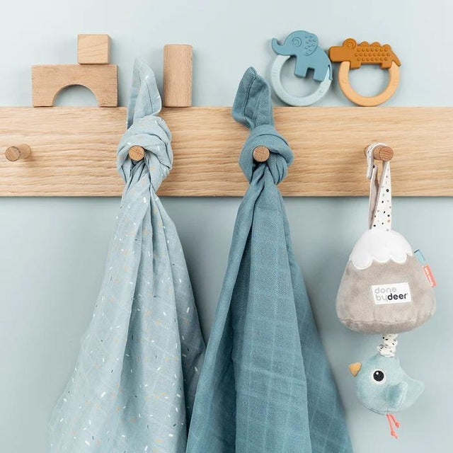 Deer muzikālais karuselis ar spoguli "Sleepy" (zils)