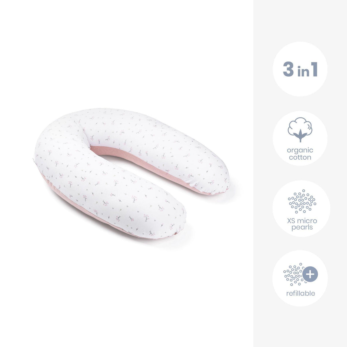 Doomoo Buddy barošanas un grūtniecības spilvens Blue Grey Moon