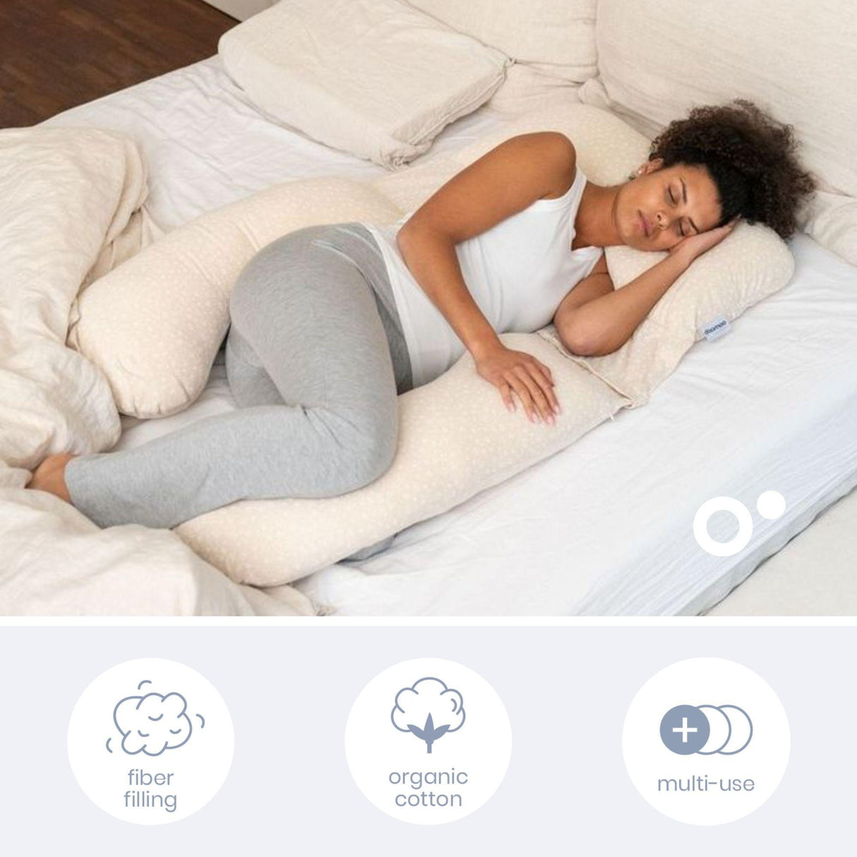 Doomoo Comfy Big barošanas un grūtniecības spilvens Tetra Grey