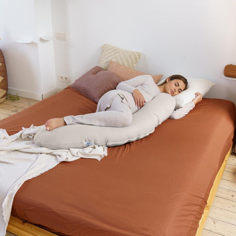 Doomoo Buddy barošanas un grūtniecības spilvens Tetra Jersey Green