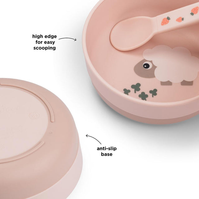 Deer neslīdošā bļoda Foodie Happy dots pulveris