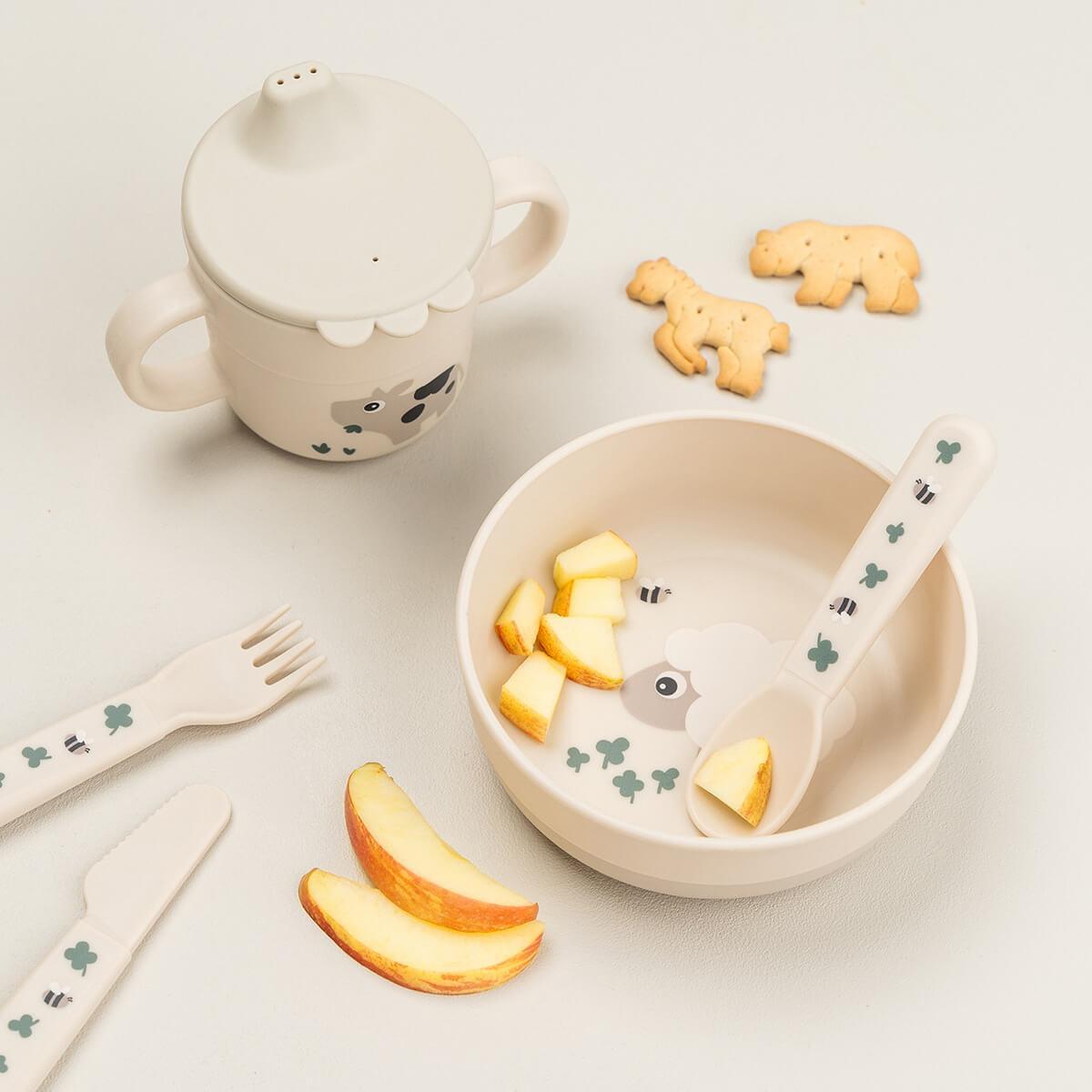 Deer neslīdošā bļoda Foodie Happy dots pulveris