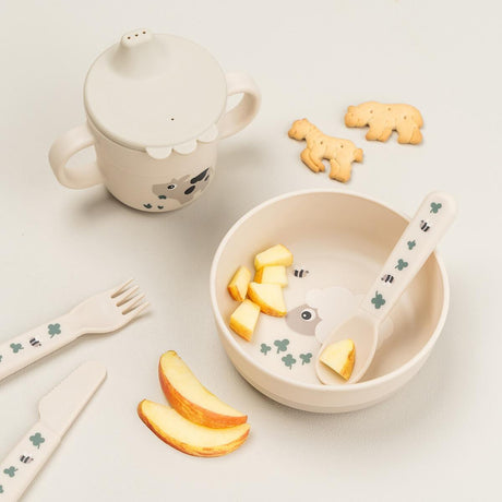 Deer neslīdošā bļoda Foodie Happy dots pulveris