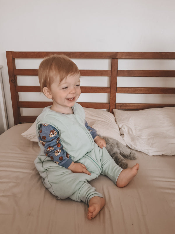 Natulino NATURALS LITTLE WALKERS™ vienslāņa bērnu guļammaiss celadons (piparmētru krāsā)