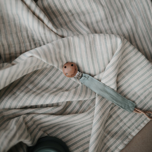 Mushie muslīna autiņš no organiskās kokvilnas Blue Stripe