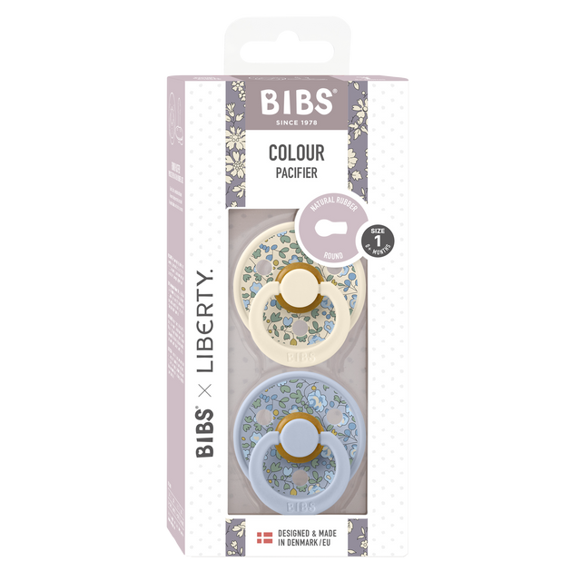 BIBS knupīša komplekts 1. izmērs (0 - 6 mēneši) Liberty Eloise Dusty Blue Mix