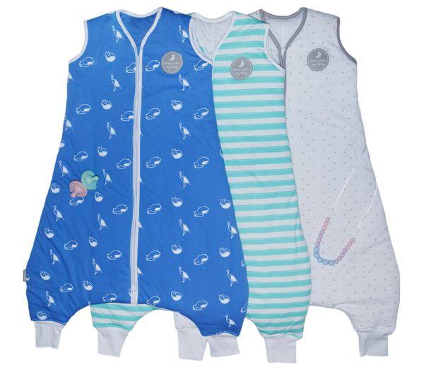 Natulino LITTLE WALKERS divslāņu bērnu guļammaiss White Grey Waves & Mint