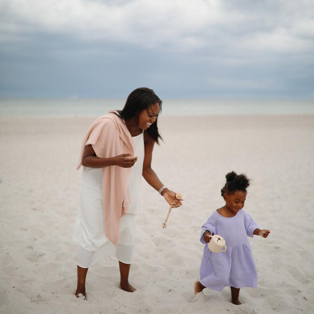 Mushie Knitted Plaid Pointelle - vaigu sārtums