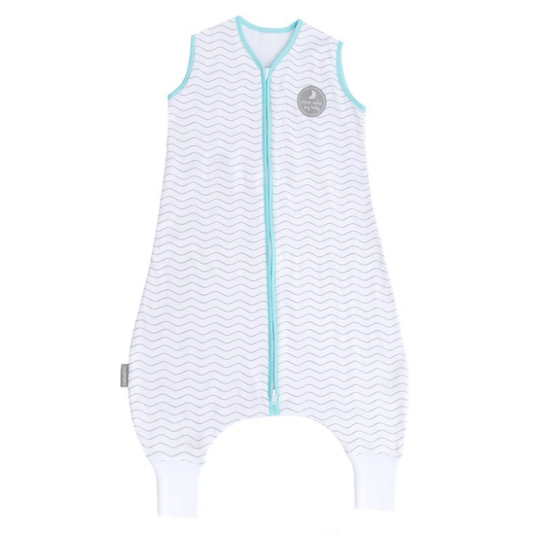 Natulino LITTLE WALKERS divslāņu bērnu guļammaiss White Grey Waves & Mint