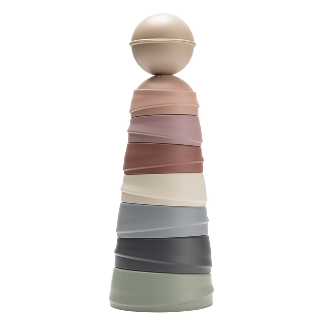 BIBS izglītojošs rotaļlietu šūpošanās tornis Pastel Rainbow