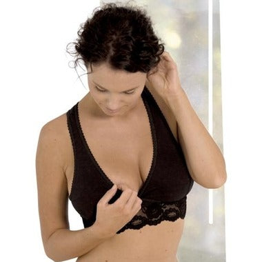 Carriwell nėriniais puošta liemenėlė maitinančioms (juoda) / Organic Crossover Nursing Bra (2060600901705)