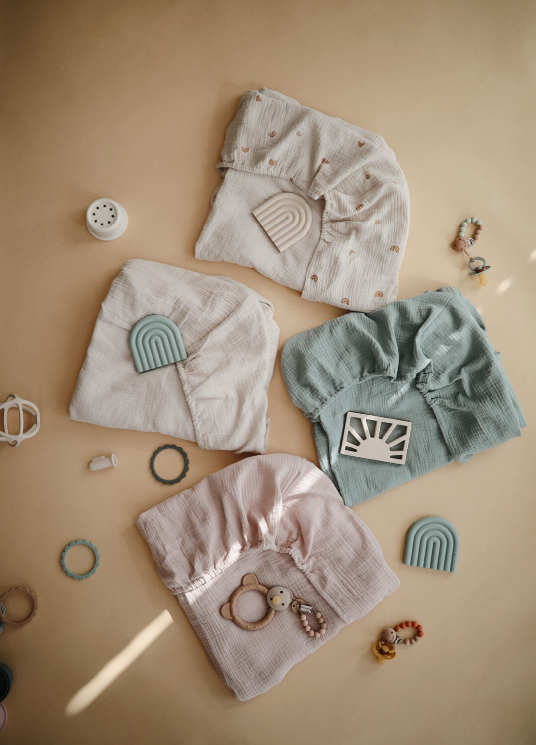 Mushie organiskās kokvilnas muslīna palaga retro svītras