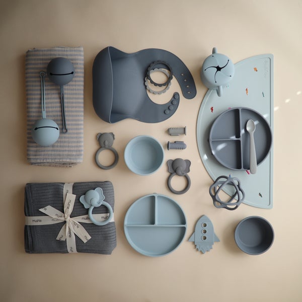 Mushie muslīna autiņš no organiskās kokvilnas Blue Stripe