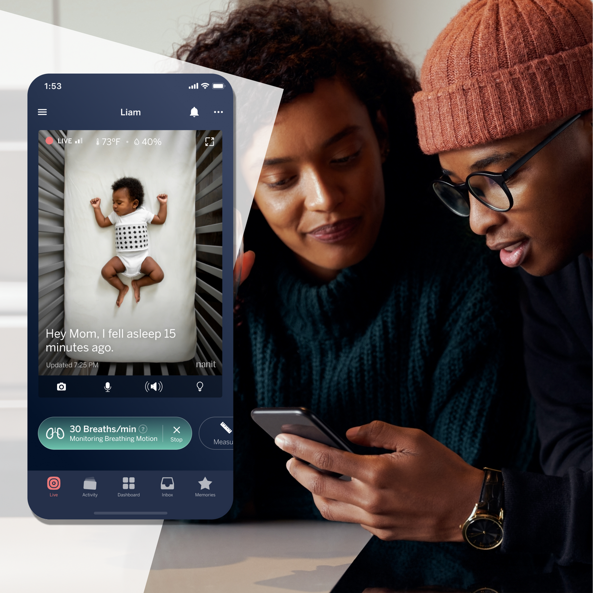 Nanit Breathing Wear Band Smart pidžamas (dažādi izmēri)