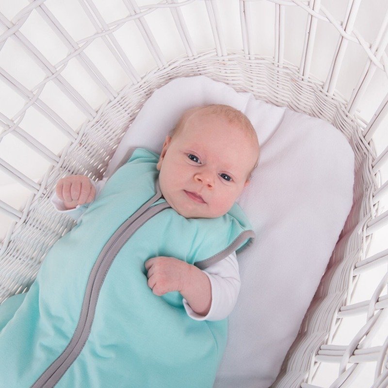 Natulino SuperLite viensluoksnis kūdikio miegmaišis (natural mint / warm grey spalva) (4669076406354)