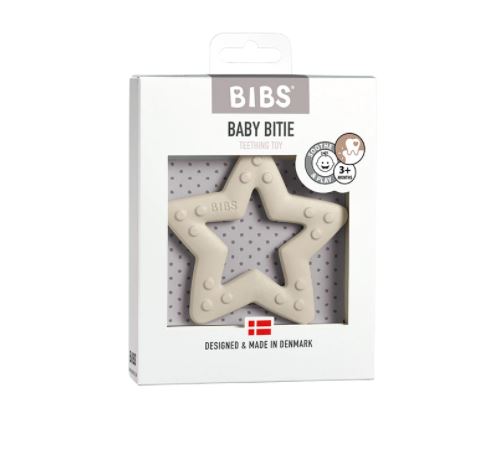 BIBS košļājamā piena baltā zvaigzne (Baby Bitie Star Ivory)