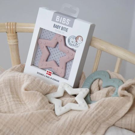 BIBS košļājamā rozā zvaigzne (Baby Bitie Star Blush)