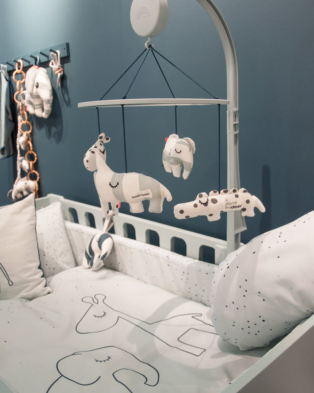 Deer muzikālais karuselis ar spoguli "Sleepy" (zils)