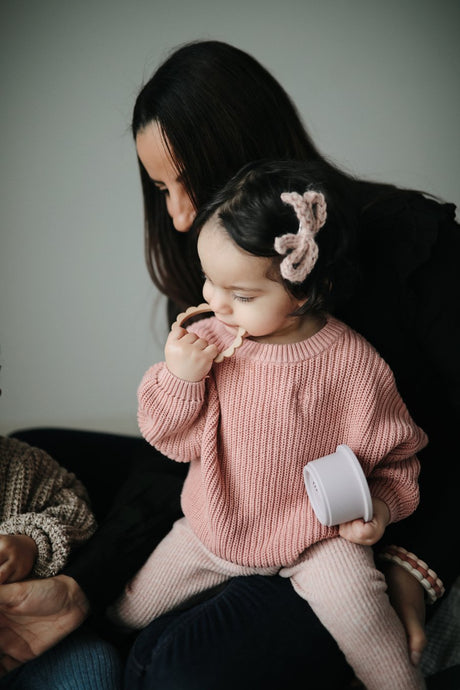 Mushie Chew rokassprādzes komplekts (roze/sārtums/shifting smiltis)